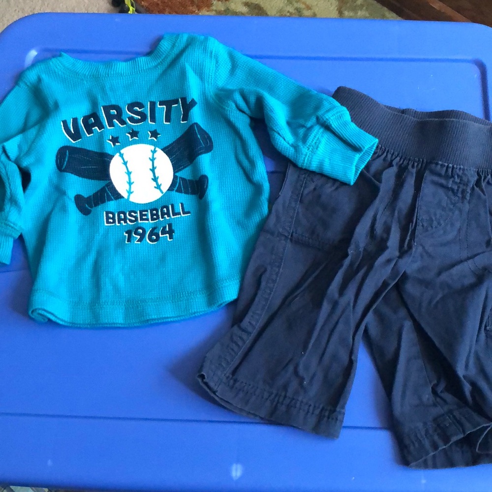 Jumping Beans (Kohls) Long Sleeve Shirt and Cargo Pants Set
